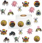 Spider Stickers (500 pcs), 10 Sheets Graphic Cartoon Aesthetics Decal Roll Self Adhesive Seals for Kids Girls Boys Teen Birthday Party Decoration Water Bottle Laptop Scrapbook Cards Envelope