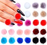 24 Pieces 3D Nail Art Fluffy Pom Ba