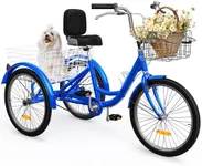 YITAHOME 24 & 26 Inch Adult Tricycle, 1 & 7 Speed 3 Wheel Bikes, Trike Bike for Adults with Removable Baskets, Cruiser Bike for Seniors Women Men Shopping Commute Picnic Outdoor Sports