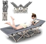 Jumix Camping Cot for Adults – Portable Folding Bed with Side Organizer & Head Incline, Heavy Duty Steel Frame, Ideal for Hiking, Travel, Office, Outdoor Sleeping