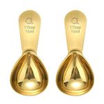 Apace Living Coffee Scoop (Set of 2) - 1 Tablespoon (Tbsp) - The Best Stainless Steel Measuring Spoons for Coffee, Tea, and More (Gold)