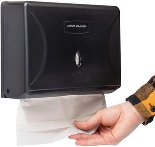 Mind Reader Paper Towel Dispenser, Tri-Fold Towel Holder, Restroom, Wall Mount, Bathroom, 10.25"L x 3.75"W x 8"H, Black