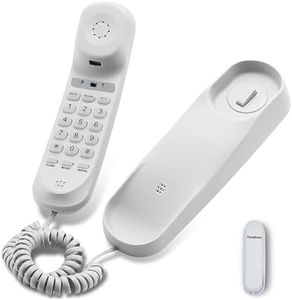 Corded House Phones Landline, Wall Mountable Landline Telephone Last Number Redial,Pause,Flash,Dial Pad on Base unit Desk Home Phone landline Phone with Large Buttons for The Home,Office,Hotel(White)