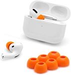 Eartune Fidelity UF-A Premium Memory Foam Tips for AirPods Pro (1st Gen & 2nd Gen) - Fits in Charging Case, Stays in Your Ears, Superb Sound Isolation, and Built-in Waxguard - Assorted S/M/L, [Orange]