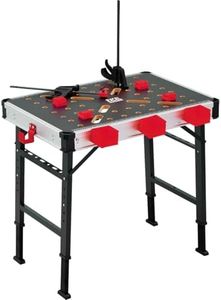 Excel Folding Workbench, 450KG Heavy Duty Work Table with 2 Quick Clamps, 4 Clamp Dogs, 3 Storage Boxes & Measurement, Portable Work Bench for Garage Workshop Engineering Repairing