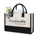 TOPDesign Canvas Tote Bag for Women, Best Friend, Sister, Personalized Birthday Christmas Gifts, Inspirational Present for Friendship, Friend Appreciation Gifts, Great for Beach Travel