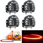 Fuguang [4 Pack] LED Forklift Lights Red Arc Forklift Safety Light Warehouse Safe Warning Lights 10V-100V (Red 4 Pack)