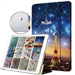 DuraSafe Cases for iPad Mini 5 7.9 Inch 2019 [ Mini 5th Gen ] A2133 A2124 A2126 A2125 Trifold Printed Hard Smart PC Transparent Back Cover - Eiffel Tower Print