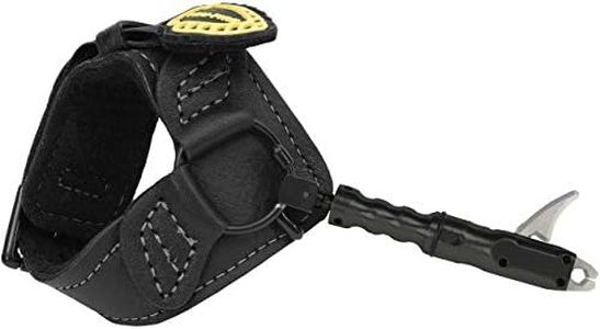 Tru-Fire Smoke Adjustable Archery Compound Bow Release with Foldback Design - Black Wrist Strap