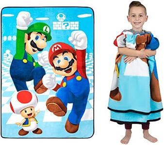 Franco Kids Bedding Super Soft Plush Micro Raschel Blanket, 62 in x 90 in, Mario