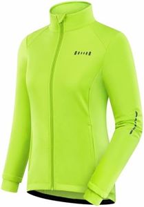 qualidyne Women's Cycling Jacket Windproof Thermal Winter Running Cold Weather Bicycle Biking Jacket Softshell Warm, Green, X-Large