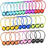 ZNXZXP 100 Pack Bulk Classroom Headphones for Students Kids School Wholesale Headphones Class Set with 3.5mm Jack for Chromebook Laptop PC Computer (10 Mixed Colors)