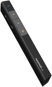 KNORVAY N26 Laser Pointer, RF 2.4GHz Wireless Presenter Pointer PowerPoint Clicker for Presentation with Protective Pouch (Black)