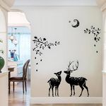 JAAMSO ROYALS Black Deer Wall Stickers for Kids, Wall Stickers for Kids Room, Kids Wall Stickers for Kids Room, Kids Room Wall Sticker