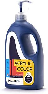 MEEDEN Phthalo Blue Acrylic Paint with Pump Lid, 1/2 Gallon (2L /67.6 oz.) Heavy-Body Non-Toxic Rich Pigment Color, Perfect for Art Class, Wall Painting, Painting Party & Creative DIY