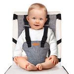 liuliuby On-The-Go Harness Seat - Padded Portable High Chair with Safety Harness, Travel Booster Seat for Babies and Toddlers - Compact and Washable - 2019 New Launch