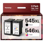 545XL 546XL High Yield Ink Cartridges Compatible for 545 546 Ink Cartridges Replace Use for Pixma TS3150 MG3050 TR4550 TS3350 MG2950 TR4551 TS3355 MG2550 TS3100 (1 Black, 1 Tri-Colour)