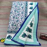 Hashirex Craft 210 TC Single Bed Jaipuri Razai Pure Cotton Rajai Ac Quilt for All Season Soft Rajasthani Cotton Comforter Camal Print 85 x 55 inch Blue, Pack of 2