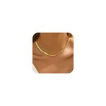 18K Gold Plated Necklaces for Women Dainty Circle Coin Star Drop Cute Tassel Choker Chain Trendy Stainless Steel Jewelry