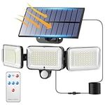 PIKOY Solar Security Lights Outdoor Motion Sensor, 【224 LED + 2000LM+300° Wide Angle】 Solar Lights Outdoor, 4 Modes & Remote Outdoor Solar Lights, IP65 Solar Motion Sensor Lights Outdoor Flood