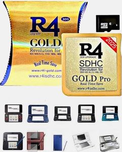 R4 SDHC 2024 Gold Adapter with 32 GB Micro SD with YS Menu with 500 in 1 Will Work On DS DSI DSIXL 2DS 2DSXL 3DS 3DSXL