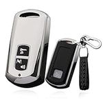 SANRILY Soft TPU 2 Button Key Fob Cover for Honda PCX 150 Hybrid X-ADV SH125 Scoopy SH300 Forza 125 300 2018 Motorcycle Scooter Smart Key(Keyless) with Keychain Silver