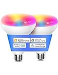 meross Smart Light Bulb, BR30 WiFi Flood LED Bulbs Support Apple Homekit, Siri, Alexa, Google, Full Color Changing RGBCW Dimmable 1300 Lumens 100W Equivalent, 2 Pack