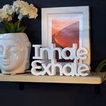 NUKKAD TALES Inhale Exhale – White, Aesthetic table decor for home or office, desk or Shelf. Quirky room decoration showpiece, ideal for birthday gift, corporate gift, and inspiring wall decor