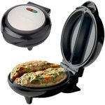 Schallen Black 750W Electric Deep Fill Omelette Maker Egg Cooking Machine Non-Stick Dual Plate with Easy Clean Marble Coating and Adjustable Temperature Control | Deep Fill - Single