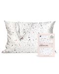 Kitsch Satin Pillowcase - Softer Than Silk Pillow Cases - Cooling Pillow Case with Satin Finish and Zipper | Satin Pillow Case Cover (Standard/Queen (1 Pack), White Terrazzo)