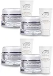 Vivo Per Lei Facial Peeling Gel - Contains Dead Sea Minerals and Nut Shell Powder - Gentle Face Exfoliator Scrub and Blackhead Remover - Peel Your Skin to a Fresher You - Pack of 4