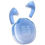 ACEFAST T9 Bluetooth Earphones True Wireless Earbuds 5.3 Headphones with ENC Noise Canceling Earbuds 30h Playback LED Power Display Built in Mic Headphones with IPX4 Waterproof for Sports Blue