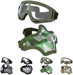 OUTGEEK Airsoft Half Face Mask Stee