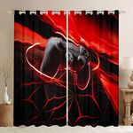 Erosebridal Youth Gaming Gamepad Curtains,Festival Gift Videogame Window Treatments,Child Boys Man Gamer Aperture Gamepad Curtains Panels for Living Room,Home Decoration (Set of 2 Panels) 42"x63"