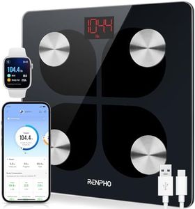 RENPHO Rechargeable Smart Scale, Digital Weight and Body Fat USB Weight BMI Scale, Elis 1 Body Composition Monitor with Smartphone App sync with Bluetooth, 396 lbs