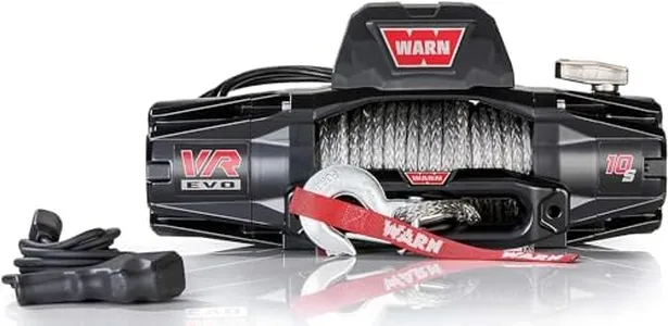 WARN 103253 VR EVO 10-S Electric 12V DC Winch with Synthetic Rope: 3/8" Diameter x 90' Length, 5 Ton (10,000 lb) Pulling Capacity