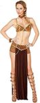 Tooperze Beautyplay Sexy Women's Costume Princess Leia Costume Women's Cosplay Slave Ladies Princess Leia Fancy Dress Adults Film Costume, M, Brown