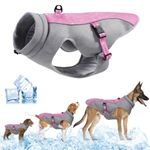 TOPSOSO Dog Cooling Vest Lightweight Cooling Jacket UV Protection Shirt for Beach Breathable Cooling Harness Outdoor Walking Hunting Hiking Summer Dog Clothes for Small Medium and Large Dogs(Pink, S)