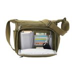 Canvas Crossbody Bag, Shoulder Messenger Bag for Men Women, All-Purpose Daypack Sathel Bag, fit for 13.3 Inch Macbook Pro Air, 12.9 Inch iPad Pro, Vintage, Multi Pockets, Army Green