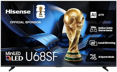 Hisense 65U68SF - 65" Hi-QLED 144Hz Mini-LED Fire TV, Quantum Dot Technology, 1000 Nits, Wide Color Gamut, MEMC, Dolby Vision IQ, Dolby Gaming, Film Maker Mode, HDR Gaming Mode (2026 Model)