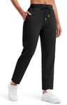 Libin Women's 4-Way Stretch Golf Joggers Pants 7/8 Ankle Athletic Running Sweatpants, Work Dress Slacks with Pockets Business Casual Outfits for Yoga, Lounge, Travel, Black L