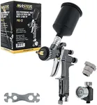 Master Elite High-Performance PRO-22 Series HVLP Touch Up Spray Gun with 1.0mm Tip and Air Pressure Regulator Gauge - Detail Paint Sprayer, Spot and Panel Repairs - Auto Basecoats, Clearcoats