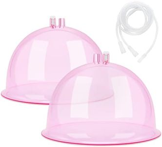 weiwei Buttock Vacuum Therapy Cups L Butt Shape Suction Cups 180ml Vacuum Cupping Machine Accessories with Y Type Hose for Buttock Lift,Body Massage (Pink-1 Pair)