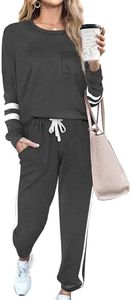 RUBZOOF Sweatsuits for Women Sets 2 Piece Outfits Casual Lounge Sets Two Piece Sweat Suits S-3XL, 02-deep Gray, Medium