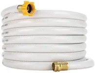 Camco TastePURE 25-Ft Water Hose - RV Drinking Water Hose Contains No Lead, No BPA & No Phthalate - Features Diamond-Hatch Reinforced PVC Design - 5/8” Inside Diameter, Made in the USA (22783)