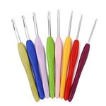 Trexee (Pack of 8) Crochet Hooks Aluminium Sewing Needles Soft Handles Knit Weave Craft Yarn Sewing Tools 1 Set 8 pcs Crochet Hooks Needles Knitting Yarn Craft Kit Knitting Needle