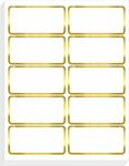 True-Ally 140 PCS Golden Metallic Name Labels, Blank Name Tag Stickers with Permanent Adhesive Writable Stickers with Metallic Gold Border for School Office Home (140)