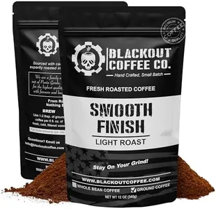 Blackout Coffee, Smooth Finish, 100% Light Roast Arabica Beans, Aromatic, Small Batch Fresh Roasted in the USA – 12 oz Bag (Ground)