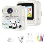Cason Instant Camera for Kids with Print,1080P HD Instant Photo Camera with Games,3 Print Rolls,Fun Filters for Creativity for 5-15 Years Kids Upto 32GB (Panda)