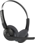 JLab Go Work Pop On-Ear Wireless Headset, Teal, 50+ Hours Playtime, Bluetooth Multipoint, Rotating Boom Mic, Noise Canceling MEMS Microphone, Light-Weight and Portable, for PC/Mac or Mobile (Black)